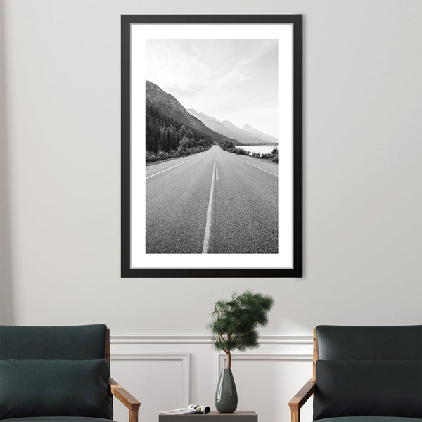 Open Road Print Art Clock Canvas