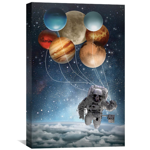 Orbital Balloons Canvas Art 30 x 45cm / Unframed Canvas Print Clock Canvas