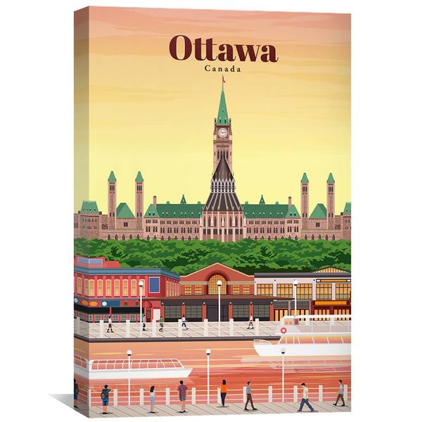 Ottawa Canvas - Studio 324 Art 30 x 45cm / Unframed Canvas Print Clock Canvas