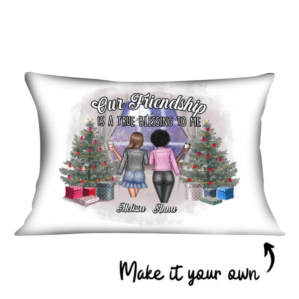 Our Friendship Cushion Customizer Landscape Cushion / Polyester Linen / 48 x 33cm Clock Canvas