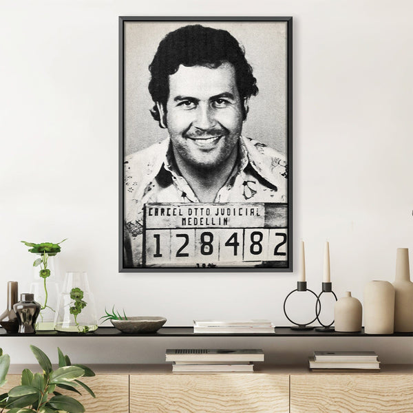 Pablo Mugshot Black Canvas Art Clock Canvas