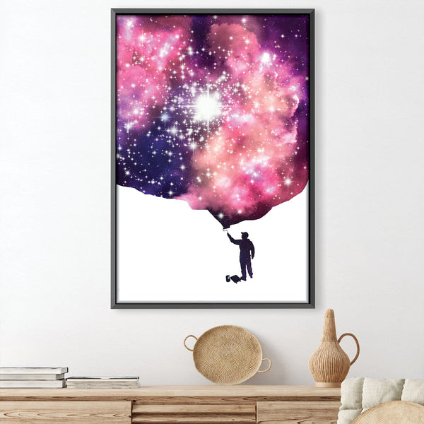 Painted Cosmos Canvas Art Clock Canvas