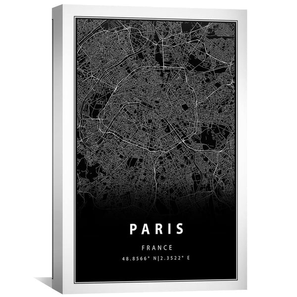 Paris Black Canvas Art Clock Canvas