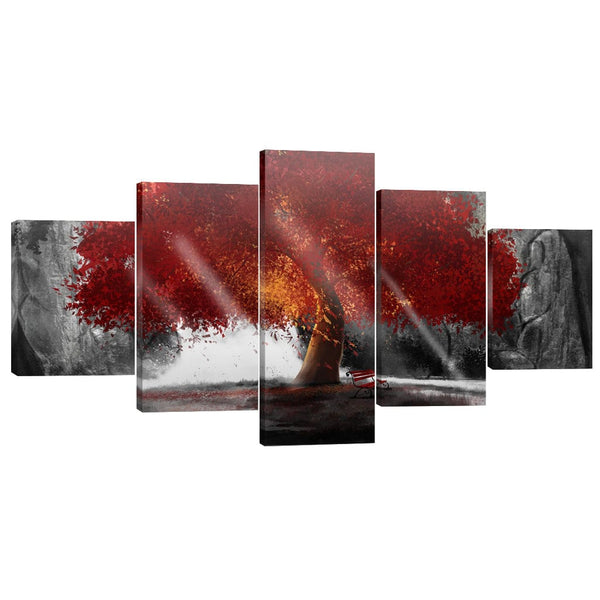 Peaceful Redwood Canvas - 5 Panel Art Clock Canvas