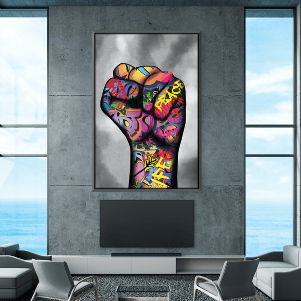 Power Fist Canvas Art Clock Canvas