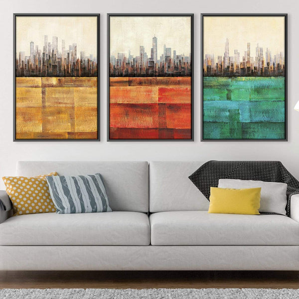 Primary Cities Canvas Art Clock Canvas