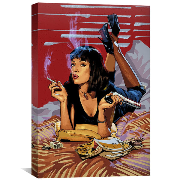 Pulp Fiction Mia 1 Canvas Art Clock Canvas