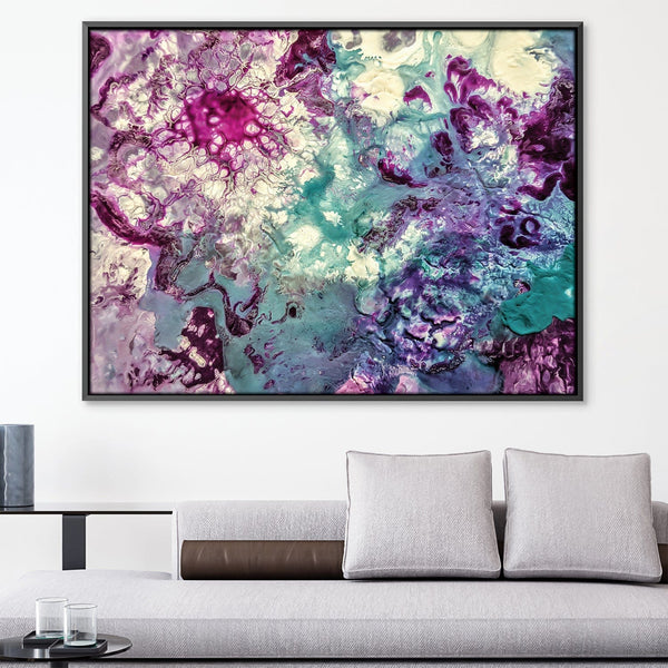 Purple Teal Melody Canvas Art 45 x 30cm / Unframed Canvas Print Clock Canvas