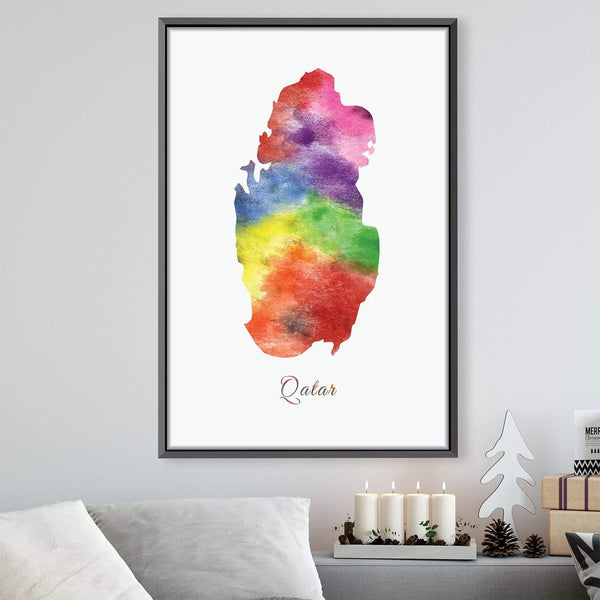 Qatar Rainbow Canvas Art Clock Canvas