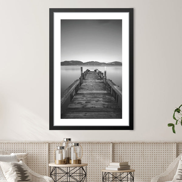 Quiet Pier Print Art Clock Canvas