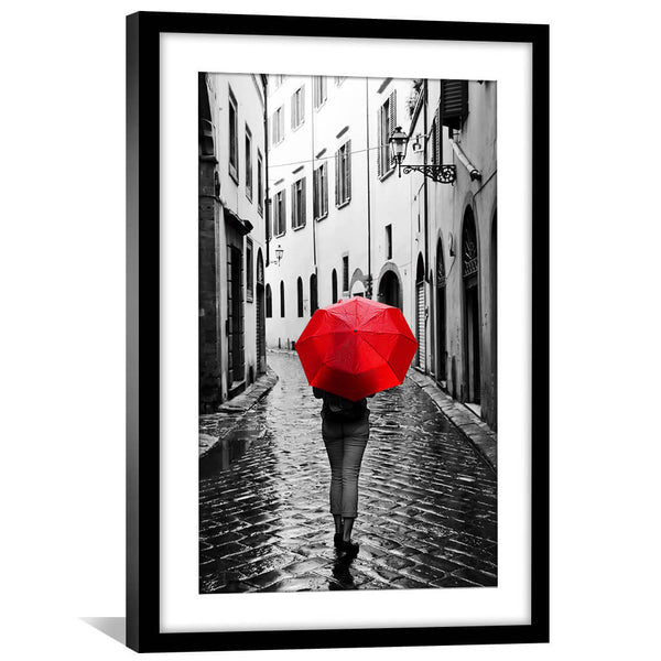 Rainy Walk Print Art 30 x 45cm / Unframed Canvas Print Clock Canvas