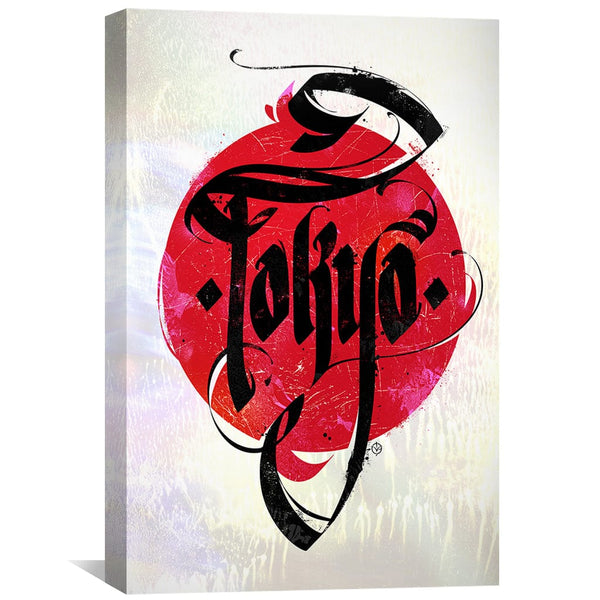 Red Tokyo Canvas Art Clock Canvas