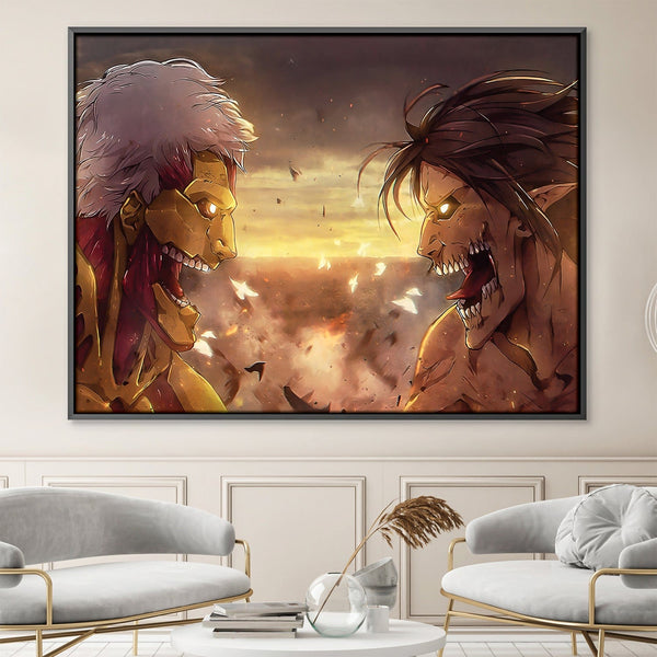 Reiner vs. Eren Canvas Art Clock Canvas