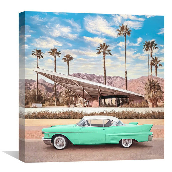 Retro California Canvas Art 30 x 30cm / Unframed Canvas Print Clock Canvas