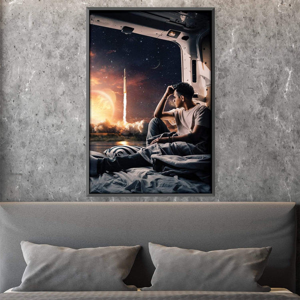 Rocket Launch Canvas Art Clock Canvas