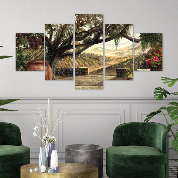 Rolling Tranqulity Canvas - 5 Panel Art 5 Panel / Large / Standard Gallery Wrap Clock Canvas