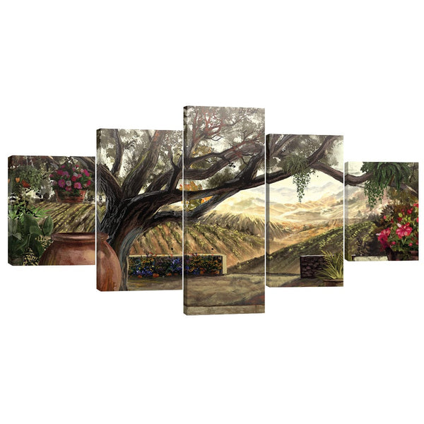 Rolling Tranqulity Canvas - 5 Panel Art Clock Canvas