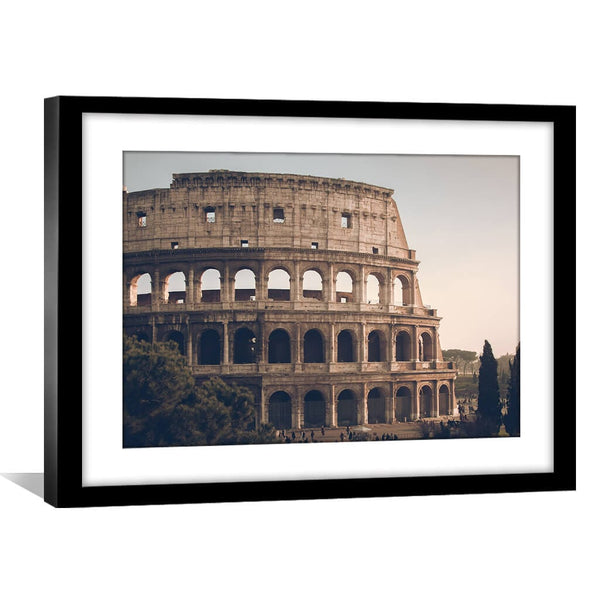 Roman Colosseum Print Art Clock Canvas