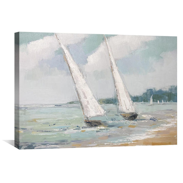 Sailing Tranquility Oil Painting Oil Clock Canvas