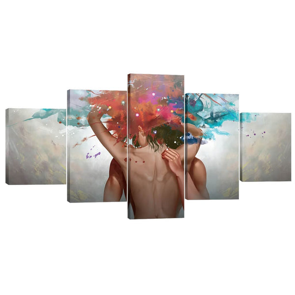 Sensual Caress Canvas - 5 Panel Art Clock Canvas