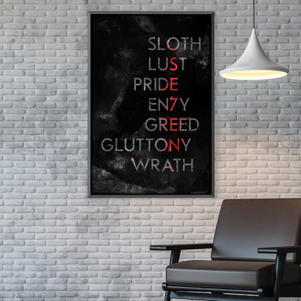 Seven Deadly Sins Canvas Art 30 x 45cm / Unframed Canvas Print Clock Canvas