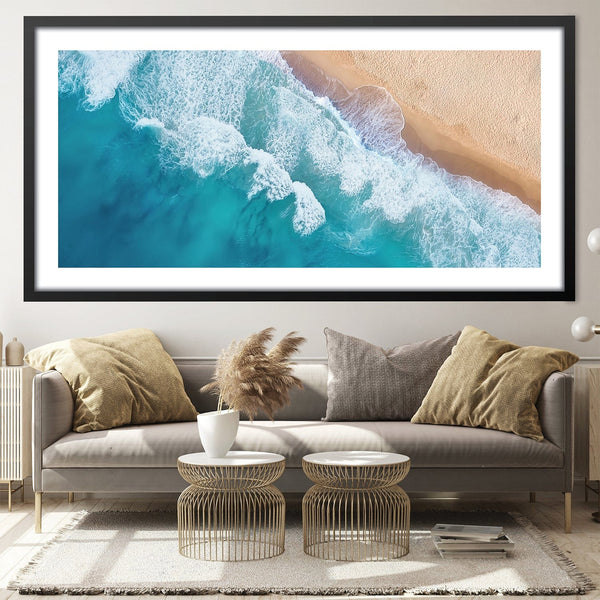 Shoreline Print Art Clock Canvas