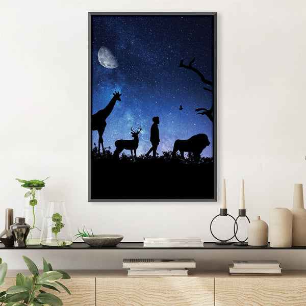 Silhouette Canvas Art 30 x 45cm / Unframed Canvas Print Clock Canvas