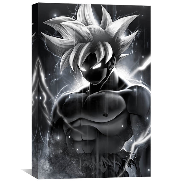 Silver Goku Canvas Art 30 x 45cm / Unframed Canvas Print Clock Canvas