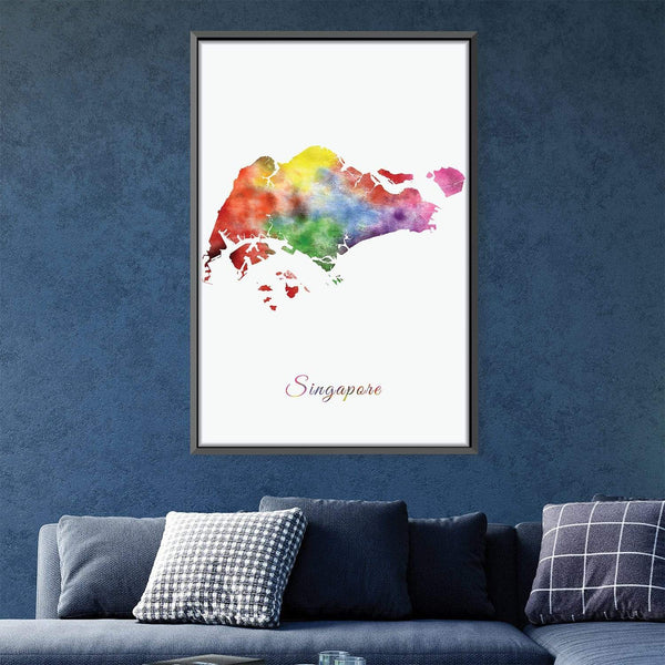 Singapore Rainbow Canvas Art Clock Canvas