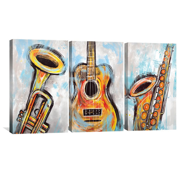 Sketched Instruments Canvas Art Clock Canvas