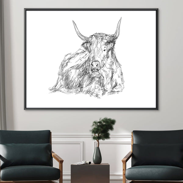 Sketched Peacefulness Canvas Art 45 x 30cm / Unframed Canvas Print Clock Canvas