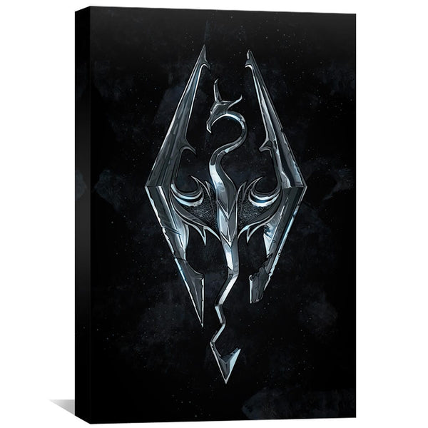 Skyrim Logo Canvas Art 30 x 45cm / Unframed Canvas Print Clock Canvas