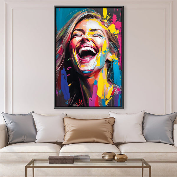 Smiling Abstract Canvas Art Clock Canvas