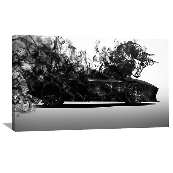 Smoke Screen Speed Canvas Art 50 x 25cm / Unframed Canvas Print Clock Canvas