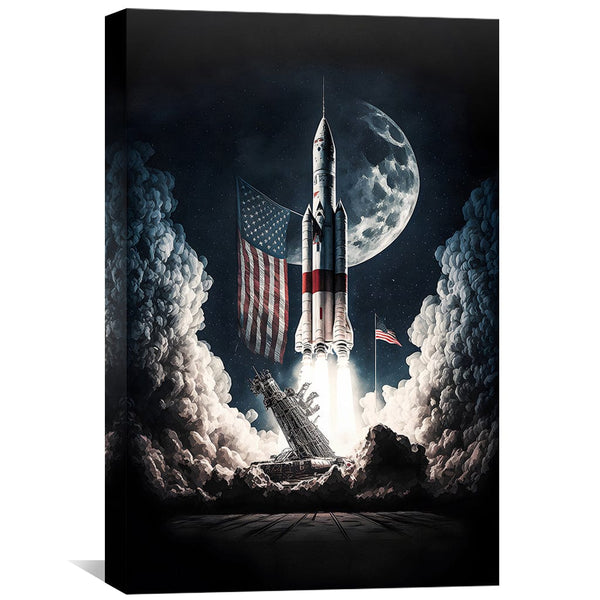 Space Race Canvas Art Clock Canvas