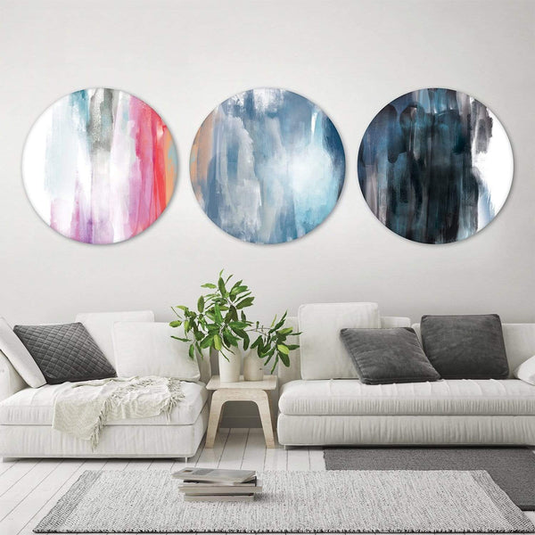 Spectrum Strokes Canvas - Circle Art Clock Canvas