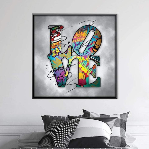 Stacked Love Canvas Art Clock Canvas