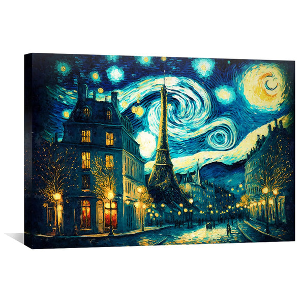 Starry Eiffel Tower Canvas Art Clock Canvas