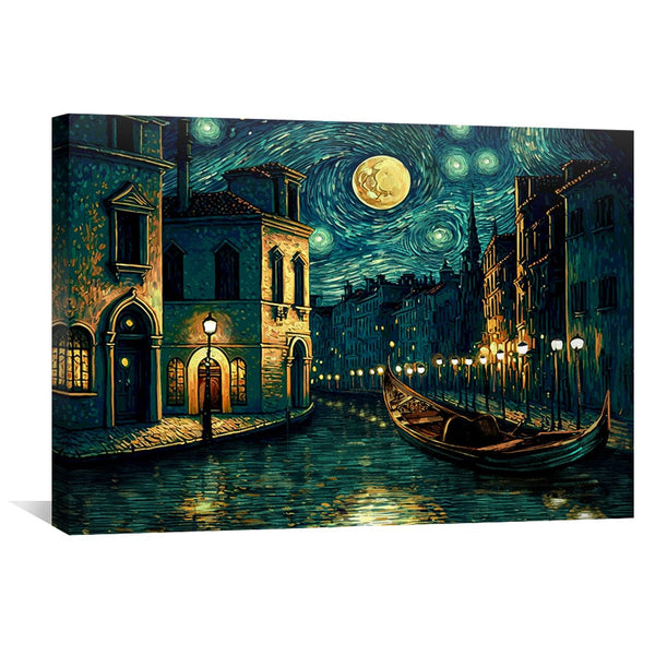 Starry Venice Canvas Art Clock Canvas