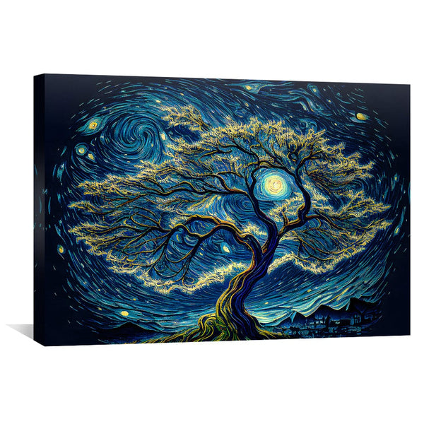 Starry Willow Canvas Art Clock Canvas