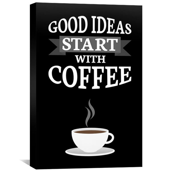 Start with Coffee Canvas Art 30 x 45cm / Unframed Canvas Print Clock Canvas