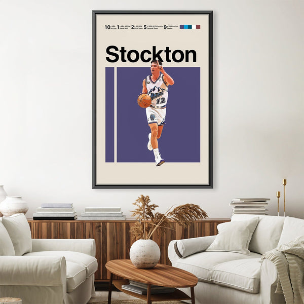 Stockton Stats Canvas Art 30 x 45cm / Unframed Canvas Print Clock Canvas