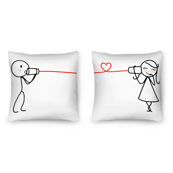 String Cup Love Cushion Cushion Clock Canvas