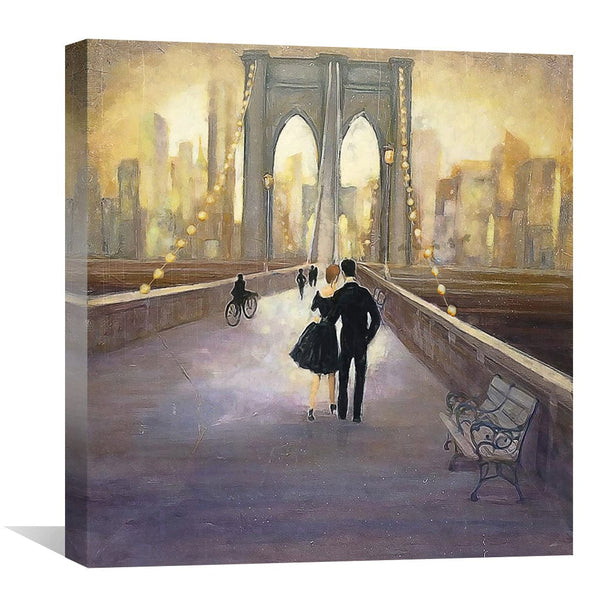 Strolls on the Bridge Canvas Art Clock Canvas