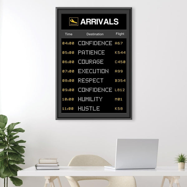 Success Arrivals Canvas Art Clock Canvas