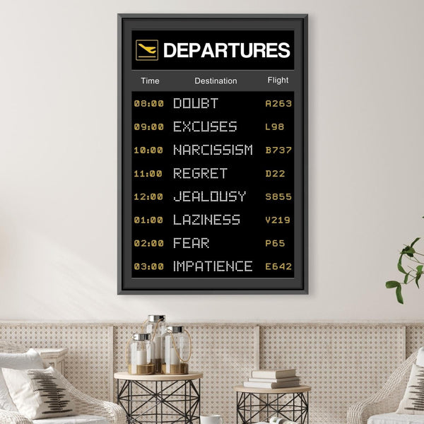 Success Departures Canvas Art Clock Canvas