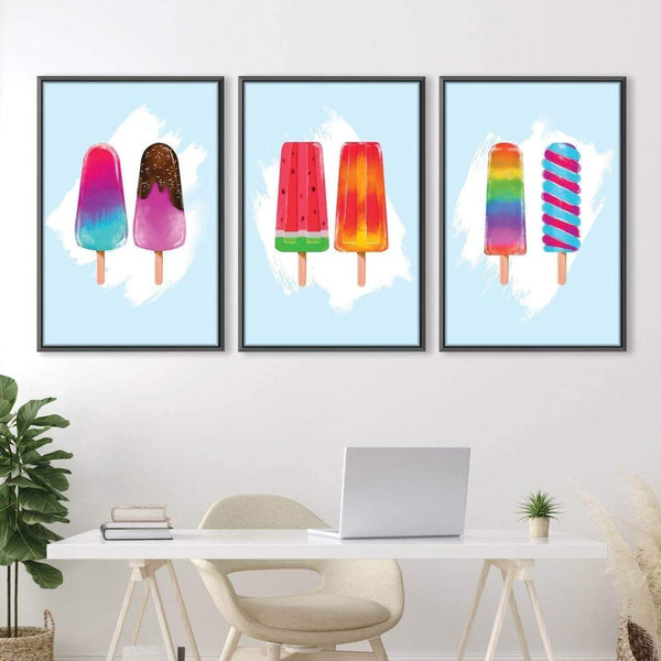 Summer Popsicles Canvas Art Clock Canvas