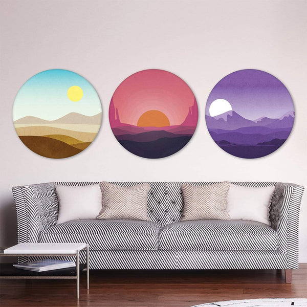 Sunny Plains Canvas - Circle Art Clock Canvas