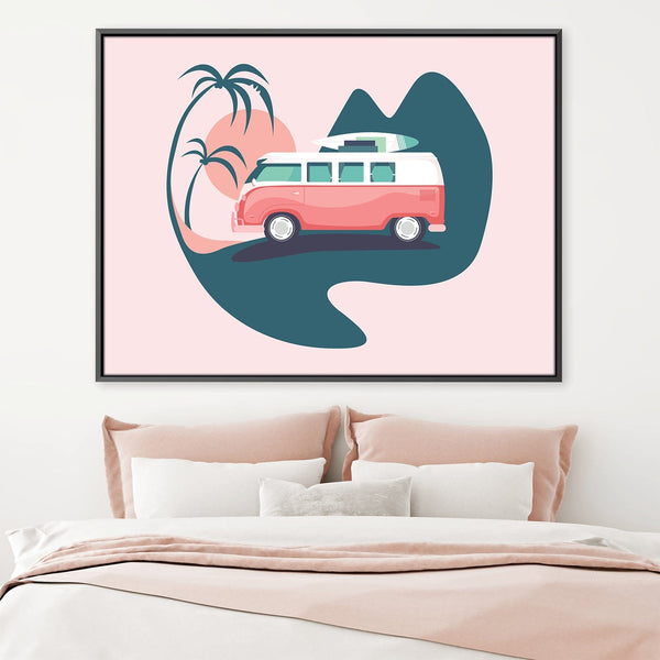 Surf Van Vacation Canvas Art Clock Canvas