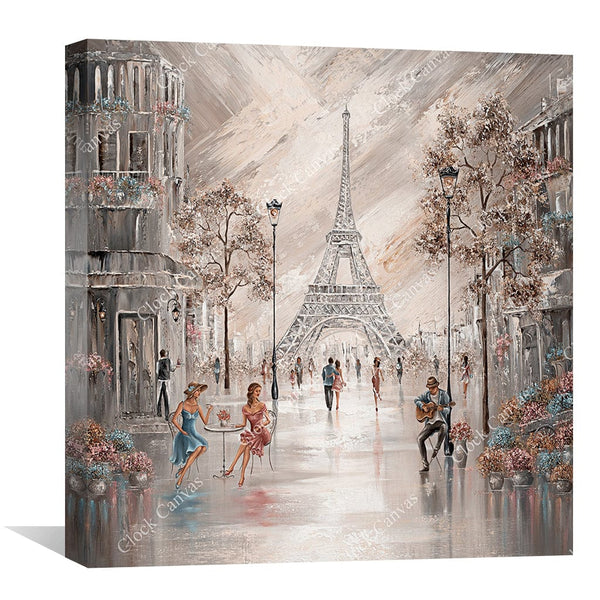 Sweet Tea Blossoms, Paris Canvas Art Clock Canvas